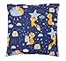 TupTam Federa per Cuscino con Motivi per Bambini, Volpe Stelle / Blu Scuro, 50 x 50 cm