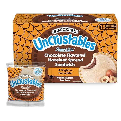 Smucker's Uncrustables Chocolate Flavored Hazelnut Spread Sandwiches, 15 Count, Thaw & Eat
