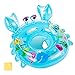 Olycism Granchio Anello di Nuoto per Bebè con kit di patch Neonato Anello Salvagente Gonfiabile per Bambini Galleggiante Anello in Piscina Giocattolo Acquatico 6-36 Mesi Blu