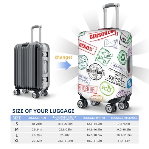 VOSERY Travel Luggage Cover - Stamp Set Collection Washable Suitcase Covers Protector Fits 18-32 Inch Luggage4
