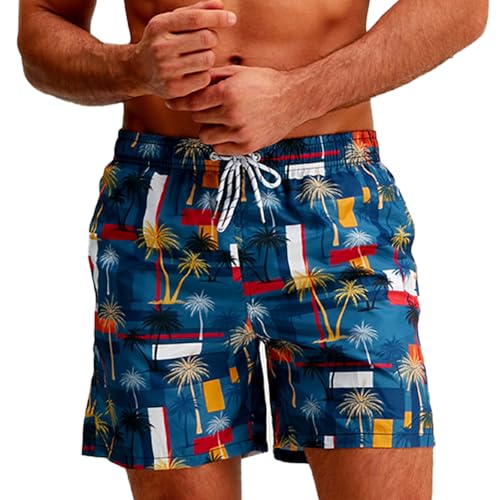 AMIYAN Mens Swim Trunks Hawaiian Beach Shorts Quick Dry Board Shorts Bathing Suits Swimwear with Mesh Lining Pockets3