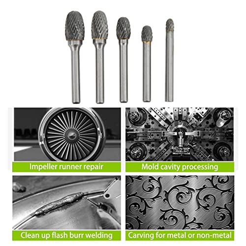 Set de 5 Fresas de Carburo Doble Corte de 6mm miniatura 5