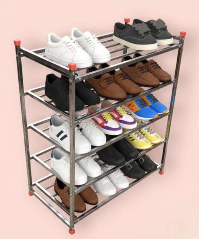 Image of Stainless Steel Shoe Rack, Multipurpose Rack, Multilayer (5 Big Shelf)