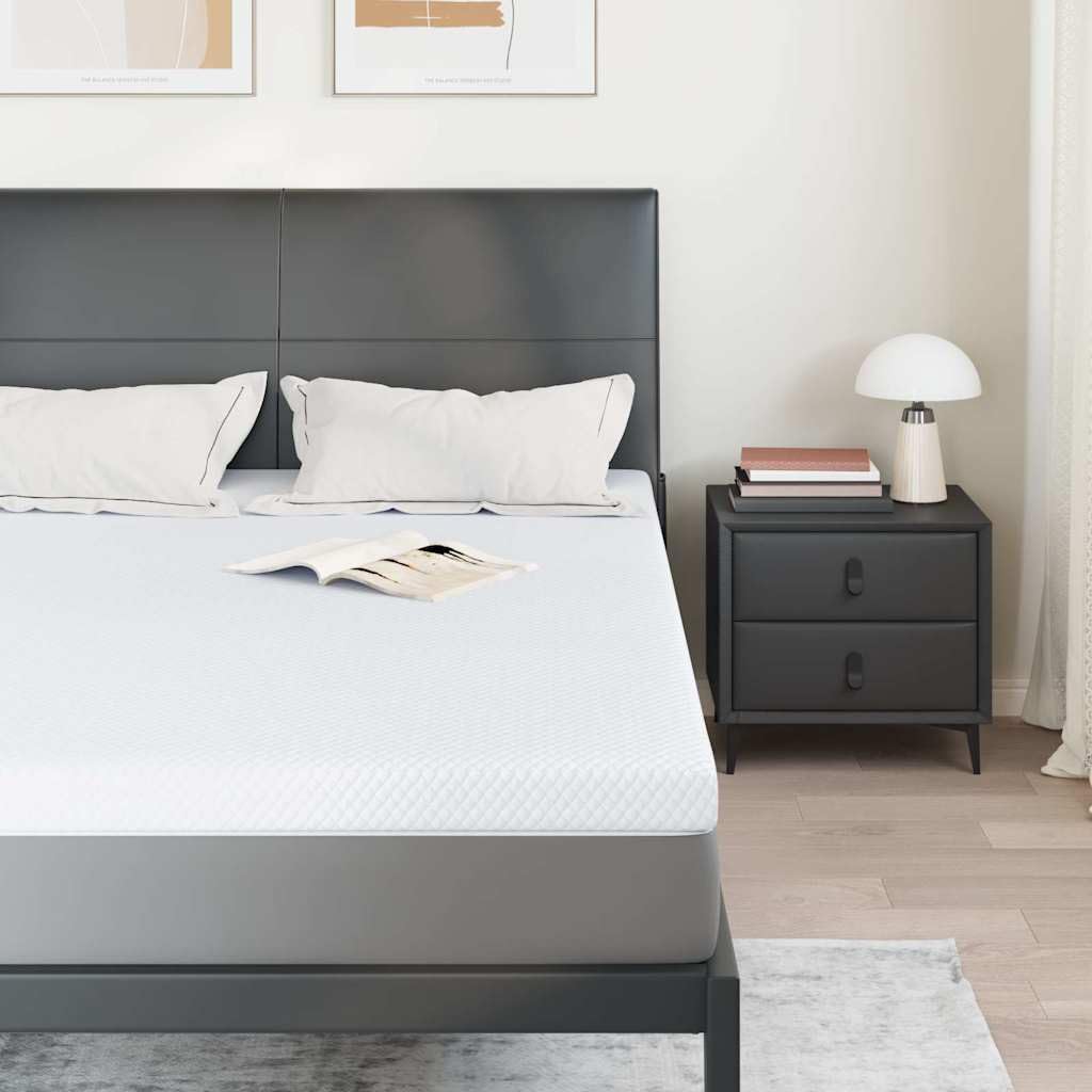 Cubrecolchón de espuma viscoelástica, color blanco, 140 x 200 cm, tejido jacquard, con espuma viscoelástica de alta densidad para una mayor comodidad y diseño moderno