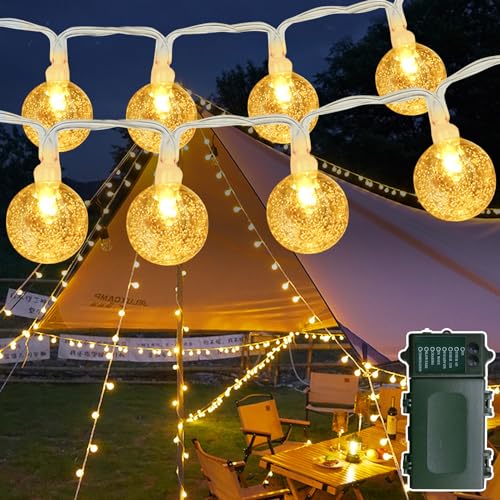 ANKOUJA Lichterkette Außen Batterie, 12M 100 LEDs Lichterkette Kugeln...