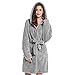 Produktbild DecoKing Bademantel mit Kapuze M Stahl kurz Damen Herren Unisex Morgenmantel Steppung weich leicht kuschelig Microfaser Fleece Sleepyhead