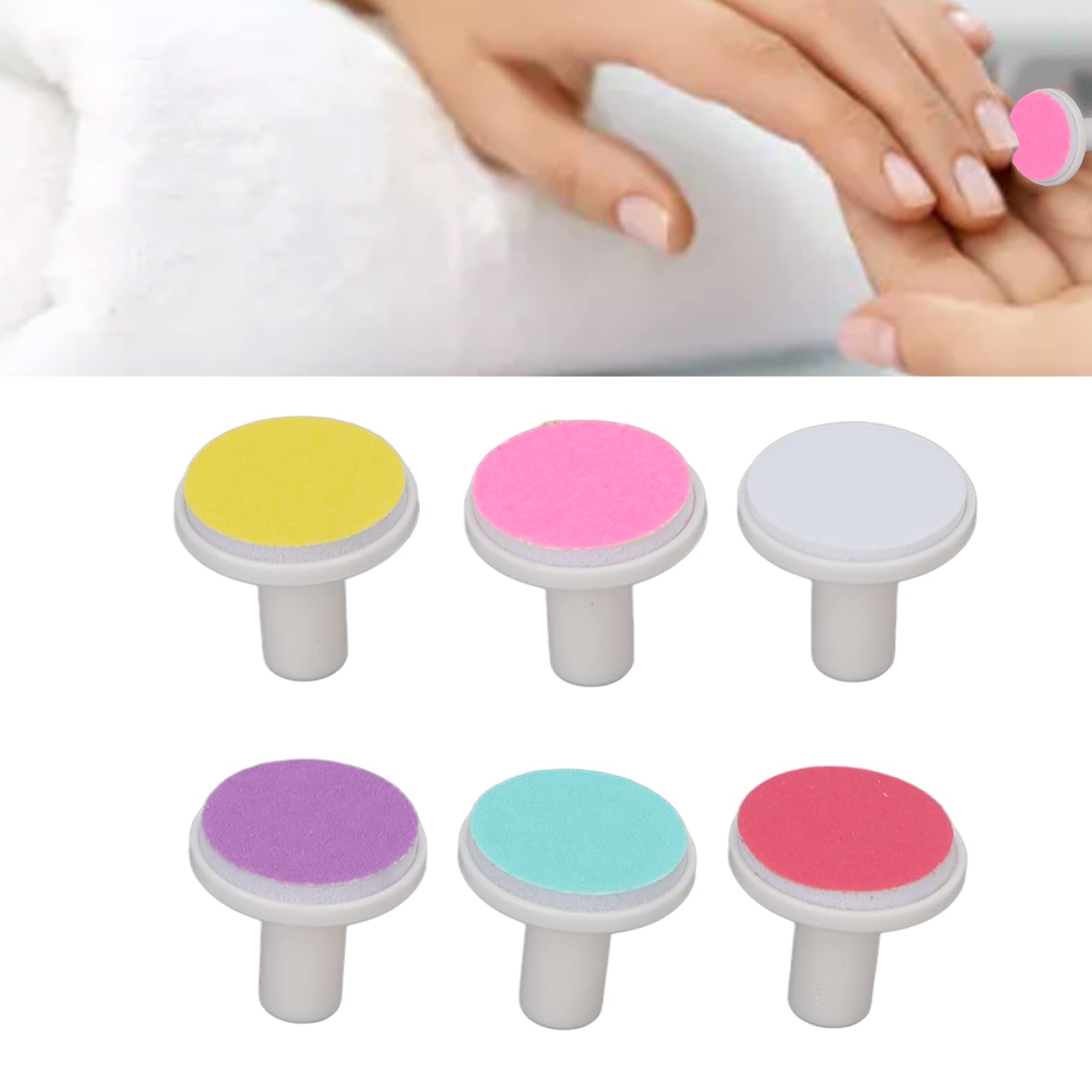 Nail Trimmer Pad,6pcs Baby Nail Trimmer Replacement Pads Professional Electric Nail File Grinding Heads Accessory Electric Nail File Grinding Head