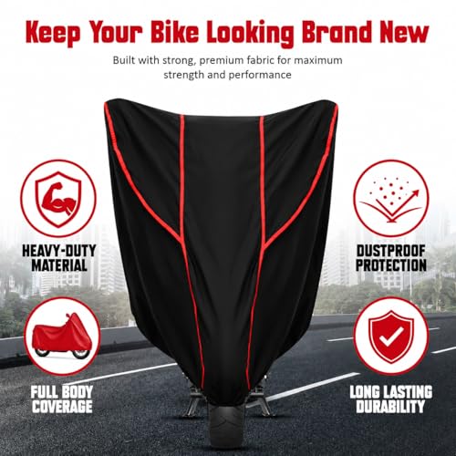 Image of Bike Cover for Intruder 150 100% Waterproof, Dustproof & Scratch Resistant| Fully Bottom Elastic UV Resistant Heavy Duty Body Cover | All Weather Outdoor Use