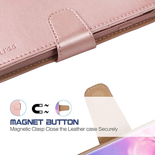 Arae Case For Samsung Galaxy Pu Leather Wallet Case Cover (S10-6.1 Inch, Rose Gold) #TOP3