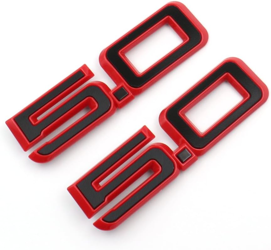 Pair Set 5.0 Emblem Door Side 3D Badge Compatible with 2024-2025 Mustang GT Dark Horse PR3Z-16228-D (Black Red)