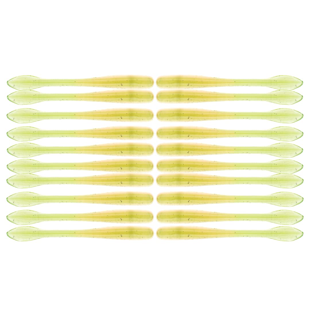 BAITFUEL Crush Worm Infused with Supercharged X55 Formula Gel: Fish Scent Technology with Powerful Attractants | 3.75-Inch, Naked Perch, 2-Pack