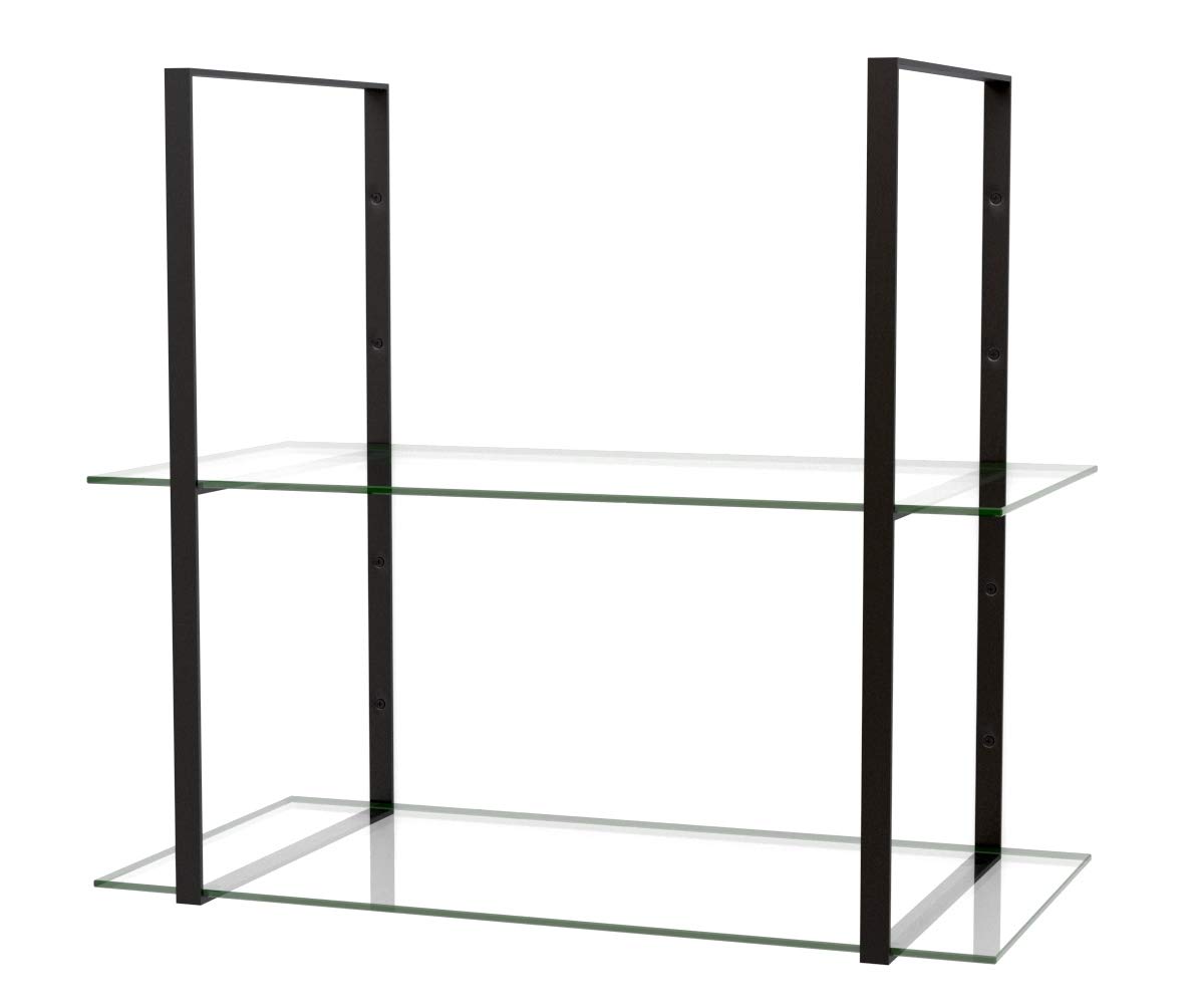 Amazon|OOKABEGLASS 壁掛けガラス棚 スクエアシェルフ ダブル(2段 Amazon|OOKABEGLASS 壁掛けガラス棚 スクエアシェルフ ダブル(2段