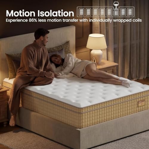 Image of BedStory Firm Mattress Queen Size, 12 Inch Hybrid Mattresses in a Box with Cooling Gel & Pocket Springs for Back Pain Relief and Couples, CertiPUR-US Certified, Fiberglass-Free