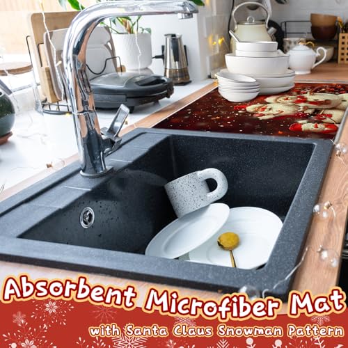 Meirrnyyu ME4DS9 2 Pcs Xxl Christmas Dish Drying Mat,Absorbent Microfiber Mats thumb #3