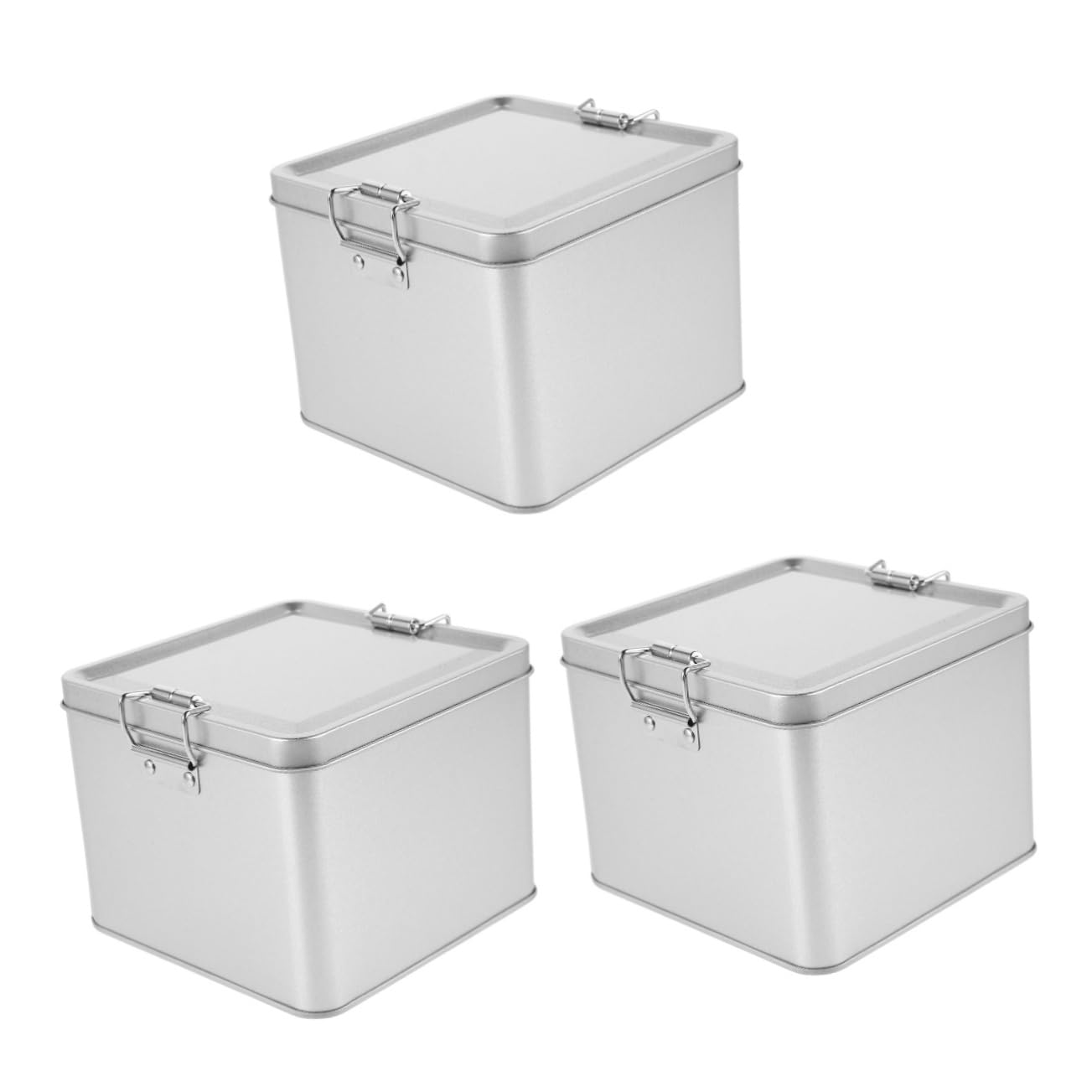 Contenedor de dulces PRETYZOOM de hojalata con tapa para conservar repostería fresca, 3 cajas
