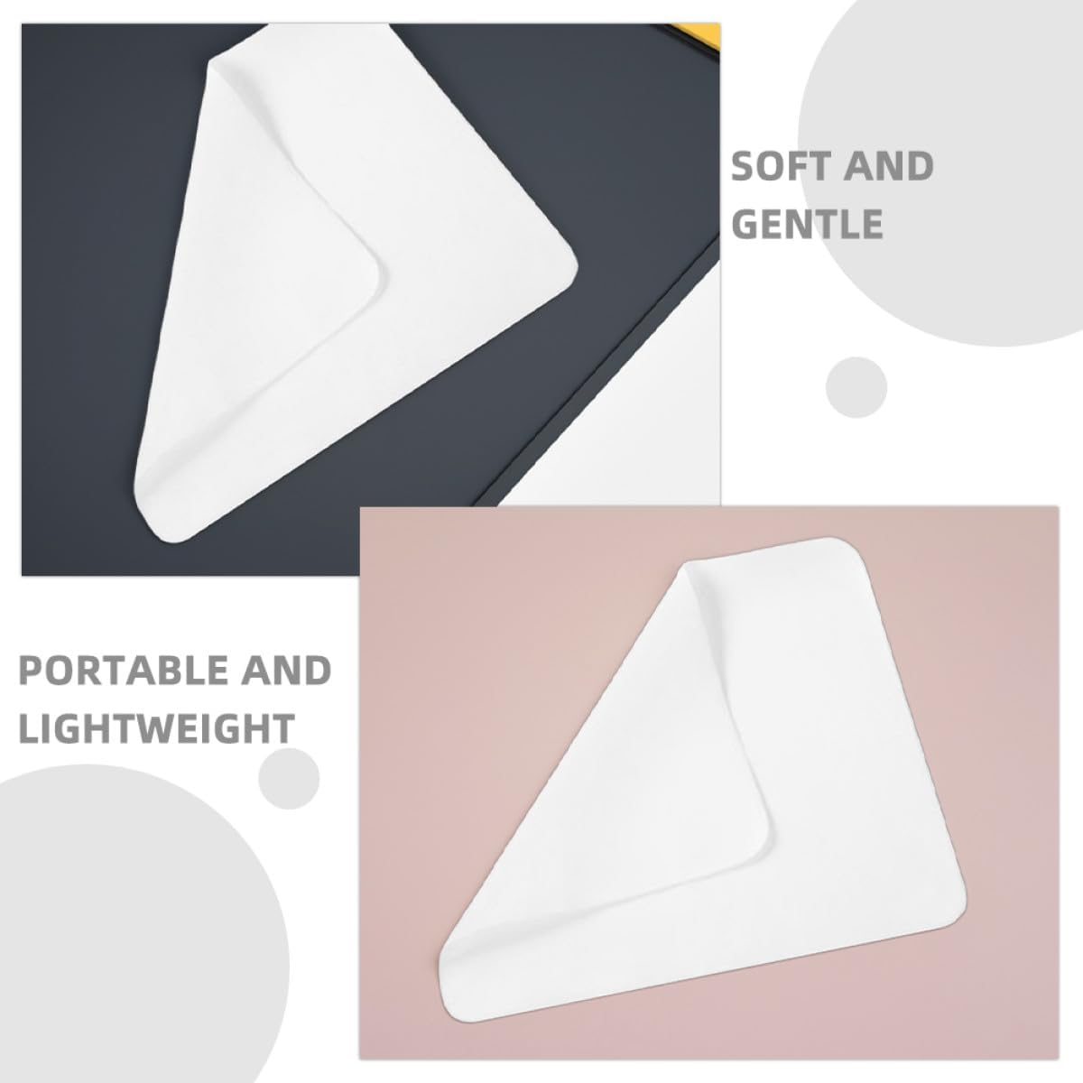 20pcs Cotton Eyeglass Cleaning Cloths Non-Scratch Lens Glasses Camera Screen Fabric Cloths 10 Gray and 10 White Pieces
