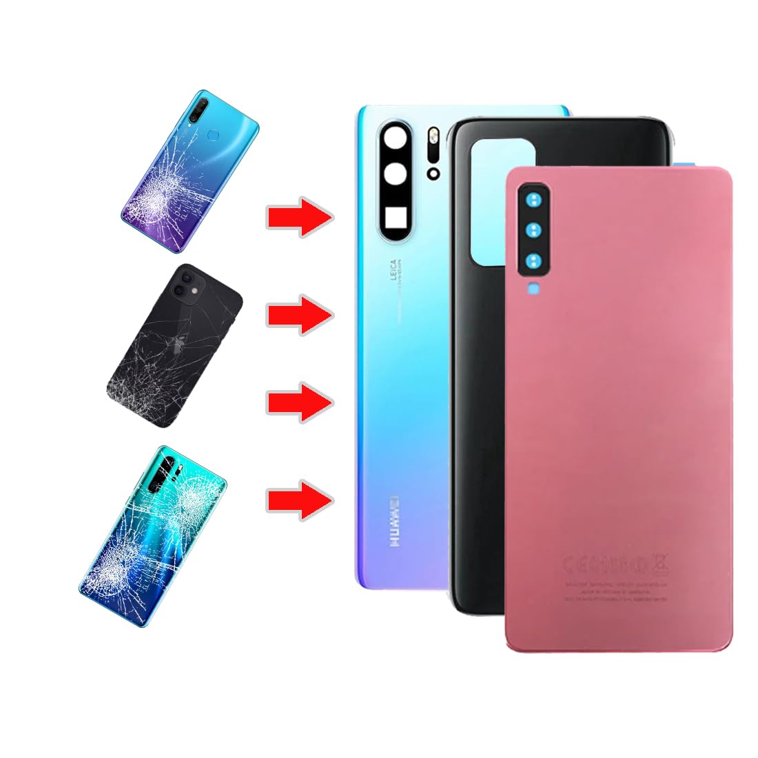 Vitre Arrière de Remplacement pour iPhone 14 Plus – Couverture Violet avec Adhésif, Kit Outils Inclus, Support & NFC