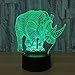Produktbild Rhino 3d Nachtlicht führte Usb Tischlampe 3d Lichter 7 Farbwechsel Atmosphäre Lampe Party Dekoration