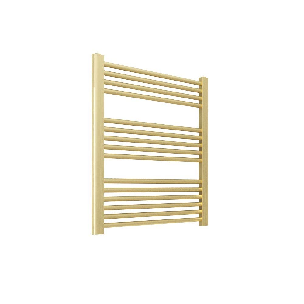 Valve Kings Brushed Brass Straight Ladder Towel Rail Radiators Central Heating Heater - 600 X 800Mm…