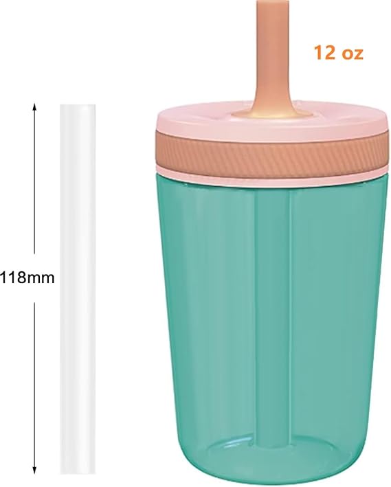 Replacement Straws Compatible with Zak Designs Kelso Tumbler 15oz & 12oz Toddler Cup Tumbler - Kids Water Bottle Replacement Accessories For Zak - 8 Clear Straws, 2 Cleaning Brush