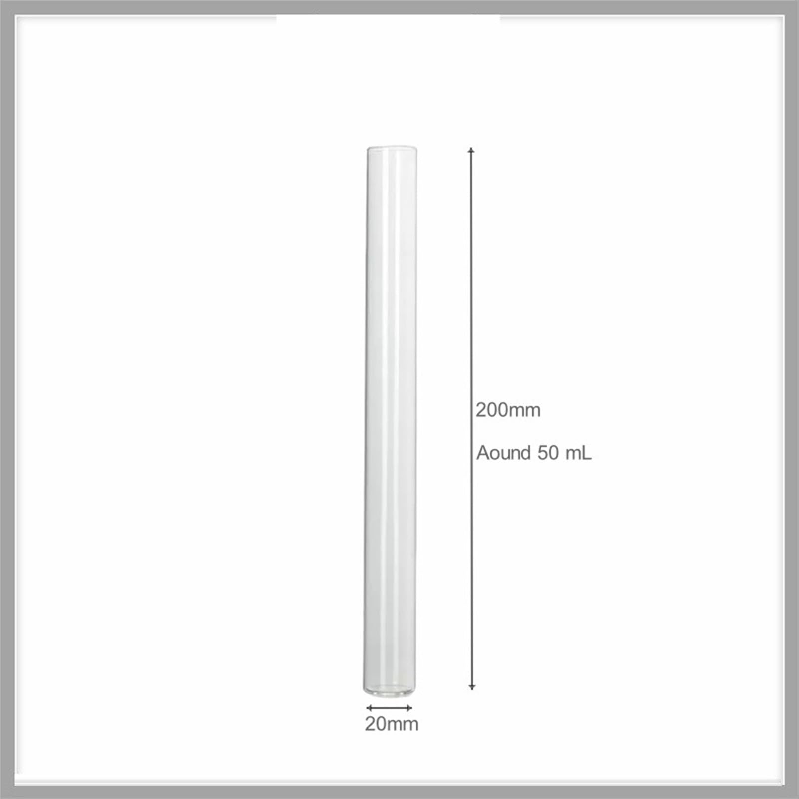 Szklana probówka 20 * 200 mm z korkiem drewnianym o średnicy 20 mm grubości Szklana probówka 50 ml odporna na wysoką temperaturę 10 szt.