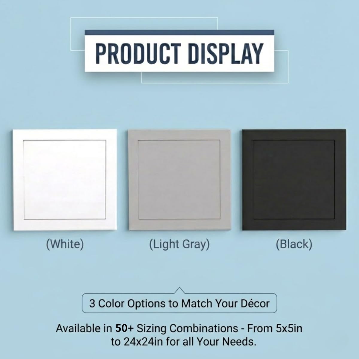 Pannello di accesso magico per soffitto, porta in metallo bianco push-to-open per scatola dei fusibili, multi-formato da 6 x 6 a 61 x 61 cm (nero 600 x 600 mm) - Design facile da installare, durevole