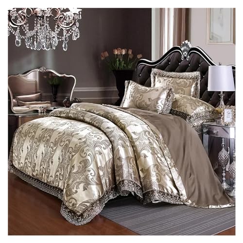 Juegos de ropa de cama jacquard King antialérgicos con satén suave que evita rozaduras