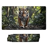 マウスパッド 大型 ゲーミング 森のトラ マウスマット デスクマット 特大 おおきい キーボードパッド ゴム底 防水手入れ簡単 快適操作性 滑り止め 耐久性 良い おしゃれ かわいい サイバーカフェ オフィス最適 適度な表面摩擦 女性へのプレゼント 100 x 50cm s-760