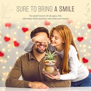 Meditating Animal Sloth Planters with Drainage Hole 41 x 35 x 3 Inch Indoor Outdoor Flower Pot for Small Plants Succulents Herbs Cactus Houseplants Stand Garden Home Office Decor