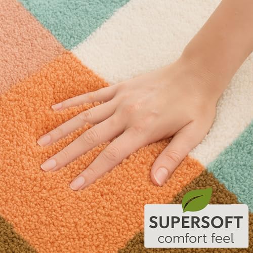 Image of Luxe Home Super Soft Canada Diamond Bath Mat Non-Slip Machine Washable Bathroom Mat for Home, Bedroom and Living Room (40x60 cm) - Pack of 1