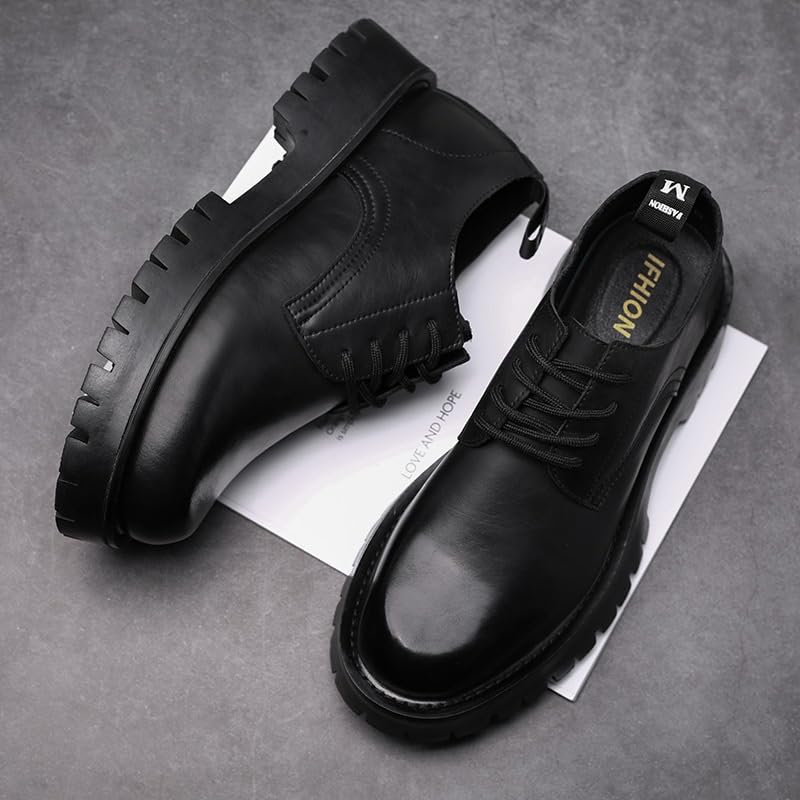 Mens Retro Comfortable Business Height Increasing Non-Slip Softsole Walking Oxford Shoes Fashion Casual Derby Prom Wedding Suit Shoes3