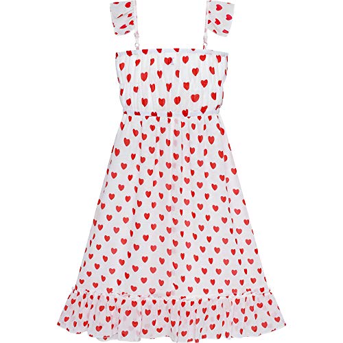 Sunny Fashion Girls Dress Chiffon Suspender Yellow Floral Ruffle Sleeveless2