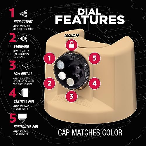 Image of Rust-Oleum Stops Rust Custom 5-in-1 Spray Paint, Gloss Sand | Rust Preventive Enamel, Multi Surface (Metal, Wood and More), Adjustable Dial for Better Control, Fast Dry, Comfort Tip