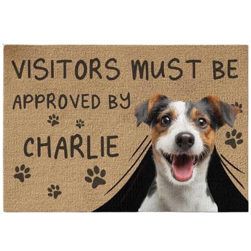 Custom Photo Visitors Must Be Approved by This Dog - Dog & Cat Personalized Custom Home Decor...
