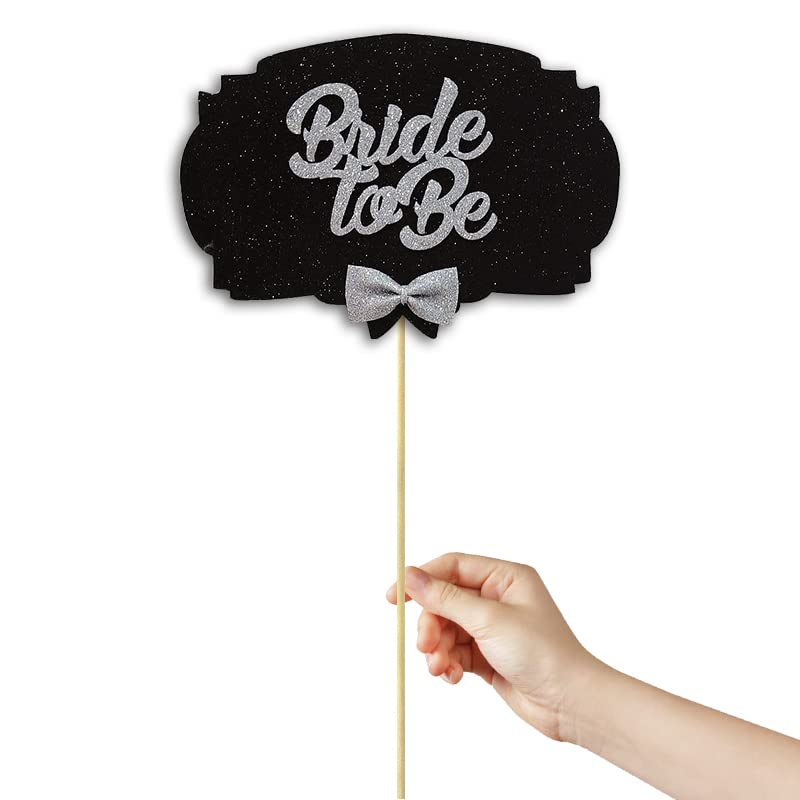 SüSLe Bebek ve Parti Bride To Be Konuşma Balonu Çubuğu - Siyah & Gümüş