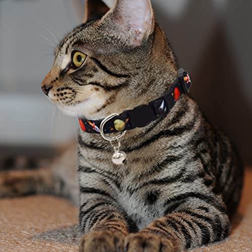 Covoroza 3 Pack Galaxy Breakaway Cat Collar with Bell Space Pattern Adjustable Safe Release Kitten Collars Black Blue… - Image 6