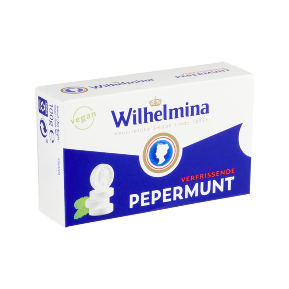 Wilhelmina Mints | Wilhelmina Peppermints | 24 Boxes | Dutch Peppermints | 84 Oz Total | 2400 Gr Total