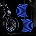 TOMALL 17"Autocollant réfléchissant de Bande de Jante de Roue pour Roues de Moto Voiture de Cyclisme Vélo Vélo Nuit Réfléchissant Sécurité Décoration Stripe Universel (Bleu)