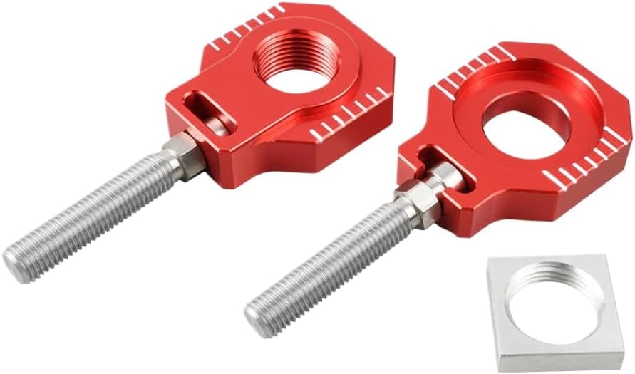 Universal Fit 25mm Rear Axle Blocks Chain Adjuster Compatible with SX 125 SX-F 450 XC XC-F 2013 2022 TC 125 250 FC 250 350 450(Red)