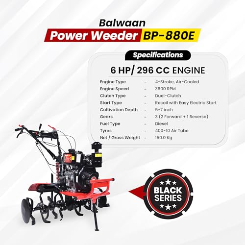 Image of Balwaan Krishi 4 Stroke 6HP Diesel Power Weeder | Electric Start| BP-880E