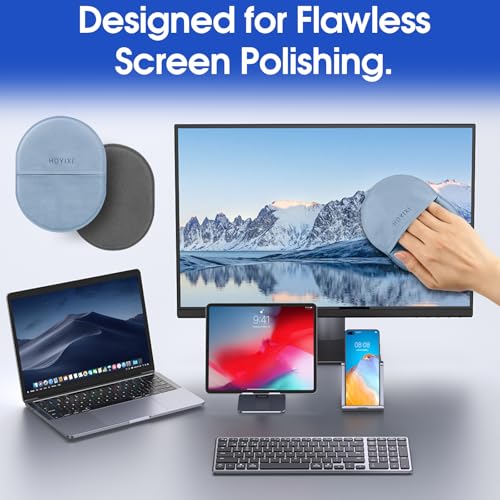HoYiXi Microfiber Screen Cleaning Cloth for Laptops, Computer, Tablets, TV, Cellphone, Camera,Kindle eReaders,iPad, iPhone, Mac Book, Car Screen,Monitors,Smartscreen,Premium Polishing Cloth,