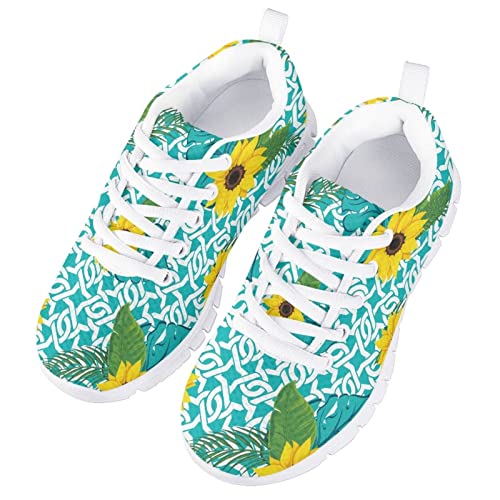 Girls Mesh Athletic Tennis Shoes Cartoon Cute Print Nonslip Lace Up Soft Running Shoes for Kids Girls3