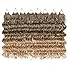 Leeven Boho Ocean Wave Crochet Hair 14 Inch 8 Packs Pre Looped Curly Crochet Hair Short Ocean Braids Pre Twisted Synthetic Deep Wavy Crochet Hair for Women #T33/27