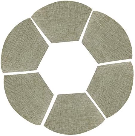 Drasawee Round Table Placemats Set of 6 Wedge Washable Table mats for Kitchen Table,Heat Resistant Round Table (Silver Grey, Set of 6)