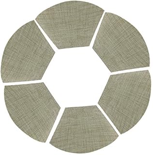 Drasawee Round Table Placemats Set of 6 Wedge Washable Table mats for Kitchen Table,Heat Resistant Round Table (Silver Grey, Set of 6)