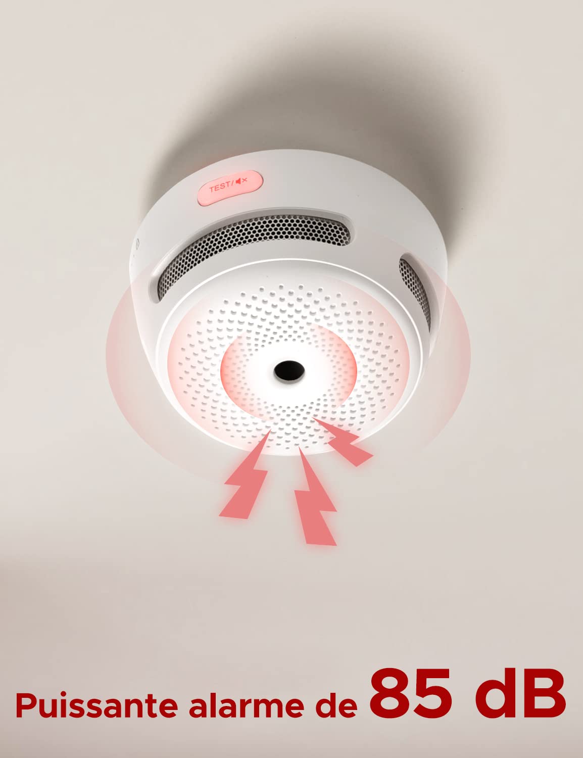 X-Sense Détecteur de Fumée Connecté avec Pile Remplaçable, Détecteur de Fumée Wi-FI Conforme à la Norme EN14604, Notifications Via l’Application, XS01-WX, Lot de 1