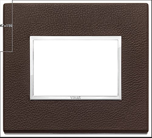  Vimar Serie Eikon Evo – Placca 3 moduli Pelle Naturale Serie Eikon Tabacco