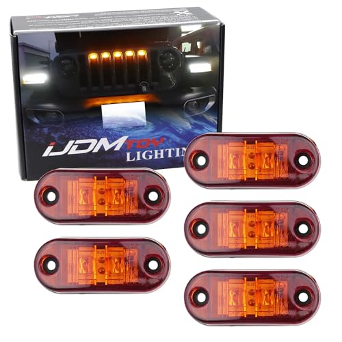 Kit 5 lámparas LED ámbar oscuro para parrilla Jeep Wrangler JL 2018+ miniatura 1