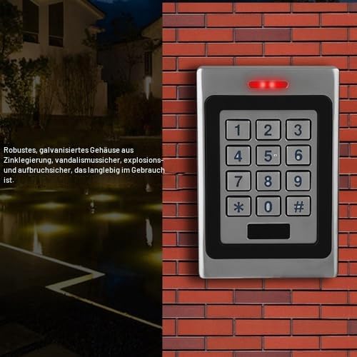 Keypad Wired Gate Digital Code, wasserdichtes Sicherheitstür-Zugangskontrollsystem RFID-Metallcontroller IDIC-Controller IP67-Karte mit integriertem hintergrundbeleuchtetem Alarm für die