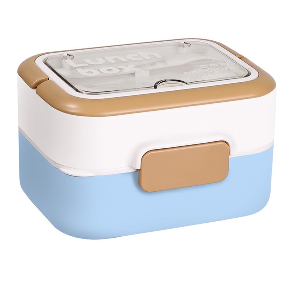 Hndhbfgrt Home Stainless Steel Bento Lunch Box Stackable 2 Layer Lunch Box Portable Steel Lunch Box